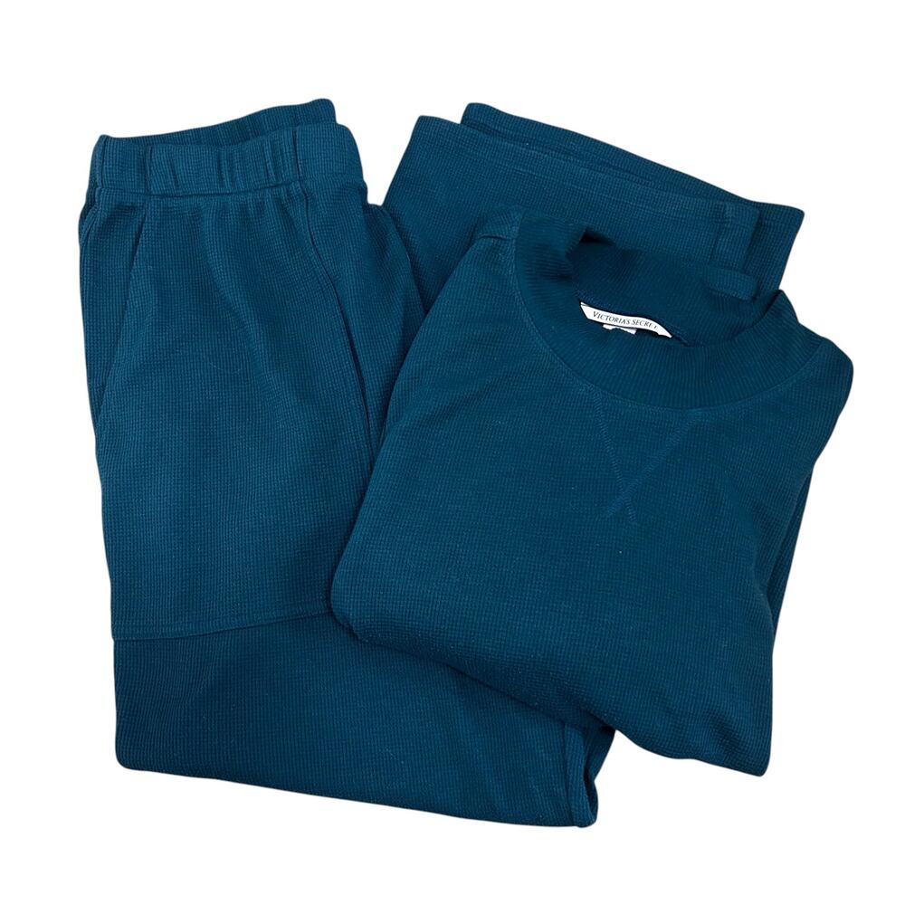 Victoria's Secret Green Thermal Pants Shirt Matching Set Sz S